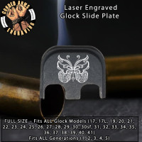 Butterfly 2 Laser Engraved Glock Slide Plate