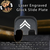  Corporal E4 Laser Engraved Glock Slide Plate