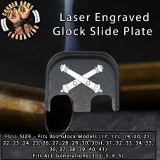  Field Artillery Crossed Cannons Laser Engraved Glock Slide Plate