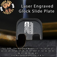  Navy Vet Flag Laser Engraved Glock Slide Plate