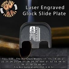 Navy Vet Flag Laser Engraved Glock Slide Plate