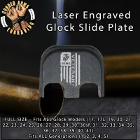 USMC Vet Flag Laser Engraved Glock Slide Plate