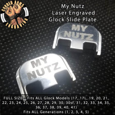 My Nutz Polished Laser Engraved Glock Slide Plate