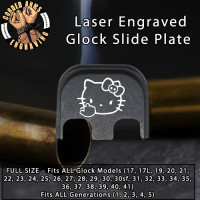 FU Hello Kitty Laser Engraved Glock Slide Plate