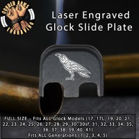 Raven Engraved Glock Slide Plate