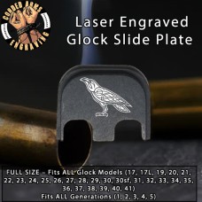 Raven Engraved Glock Slide Plate