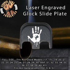 Bloody Hand Engraved Glock Slide Plate