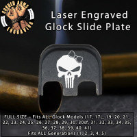 Punisher Girl Laser Engraved Glock Slide Plate