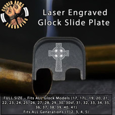 Celtic Cross Laser Engraved Glock Slide Plate