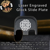 Celtic Shield Engraved Glock Slide Plate