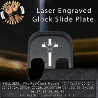 Dove Cross 2 Laser Engraved Glock Slide Plate