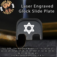 Star of David Laser Engraved Glock Slide Plate