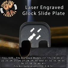 Bomb Drop Laser Engraved Glock Slide Plate