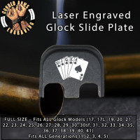 Royal Flush Laser Engraved Glock Slide Plate