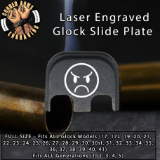 Angry Face Laser Engraved Glock Slide Plate