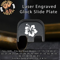  Hibiscus Laser Engraved Glock Slide Plate
