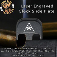 All Seeing Eye Laser Engraved Glock Slide Plate