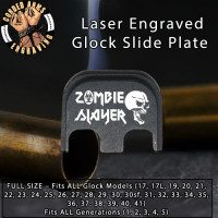Zombie Slayer Engraved Glock Slide Plate