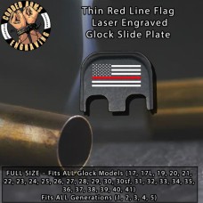 Thin Red Line Laser Engraved Glock Slide Plate