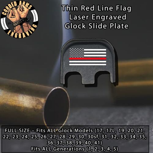 Distressed California Flag Red Milspin Brass Glock Plate 
