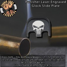 Punisher Laser Engraved Glock Slide Plate