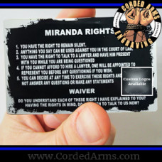 Aluminum Miranda Rights Card Laser Etched Miranda Rights Card , Waiver Card, Rights Card, Police Cards Law Enforcement Cards