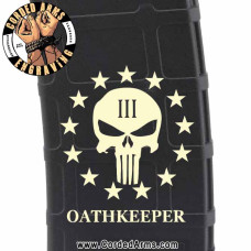 Oath Keeper Punisher 3% Engraved Custom Pmag