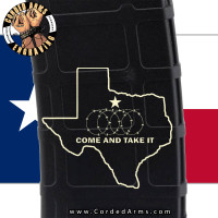 Texas Come and Take It State Outline Laser Engraved Custom Pmag