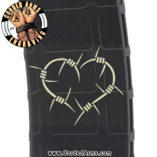Barbed Wire Heart Laser Engraved Custom Pmag