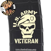 Army Veteran Skull Laser Engraved Custom Pmag