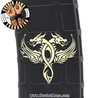 Twin Dragons Laser Engraved Custom Pmag