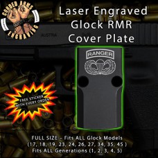 Airborne Ranger Jump Wings Engraved RMR Cover Plate 