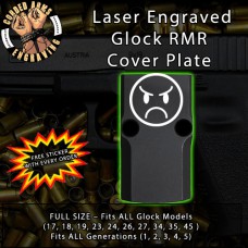 Angry Face Engraved RMR Cover Plate 