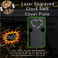 Barbed Wire Heart Engraved RMR Cover Plate 