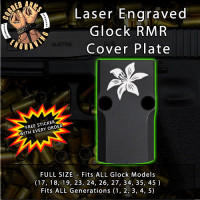 Tiger Lily Engraved RMR Cover Plate 