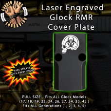 Biohazard Skull Engraved RMR Cover Plate 