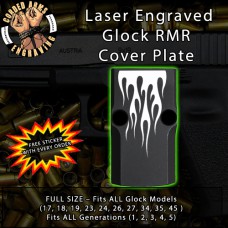 Flames Engraved RMR Cover Plate 