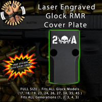 2A Rifles & Skulls Engraved RMR Cover Plate 