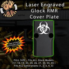 Biohazard Double Skulls Engraved RMR Cover Plate 