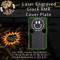 Smiley Face Engraved RMR Cover Plate 