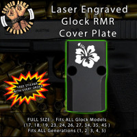 Hibiscus Engraved RMR Cover Plate 