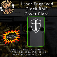 Knights Templar Shield Engraved RMR Cover Plate 