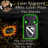 1st Cavalry Division Laser Engraved RMSc Cover Plate for Glock 43, 43x, 48
