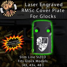 75th Ranger Regiment w/ Skull Laser Engraved RMSc Cover Plate for Glock 43, 43x, 48