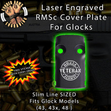 DD214 Alumni Laser Engraved RMSc Cover Plate for Glock 43, 43x, 48