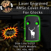 Bull Elk Laser Engraved RMSc Cover Plate for Glock 43, 43x, 48