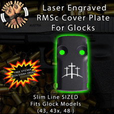 3 Crosses On The Hill Laser Engraved RMSc Cover Plate for Glock 43, 43x, 48