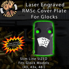 Aces & Eights Laser Engraved RMSc Cover Plate for Glock 43, 43x, 48