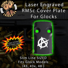 Anarchy Laser Engraved RMSc Cover Plate for Glock 43, 43x, 48
