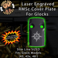 Celtic Sun Laser Engraved RMSc Cover Plate for Glock 43, 43x, 48